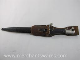 Original Eickhorn Soungen Dress Bayonet with Metal Sheath and Leather Belt Holder, See Photos for