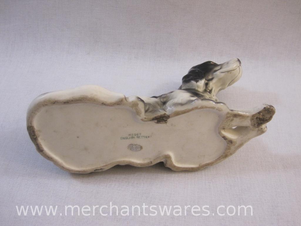 Vintage Made in Japan English Setter Ceramic Dog Planter, 12 oz