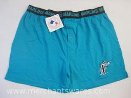 New Florida Marlins Men's Boxer Shorts, Size Large, 5 oz