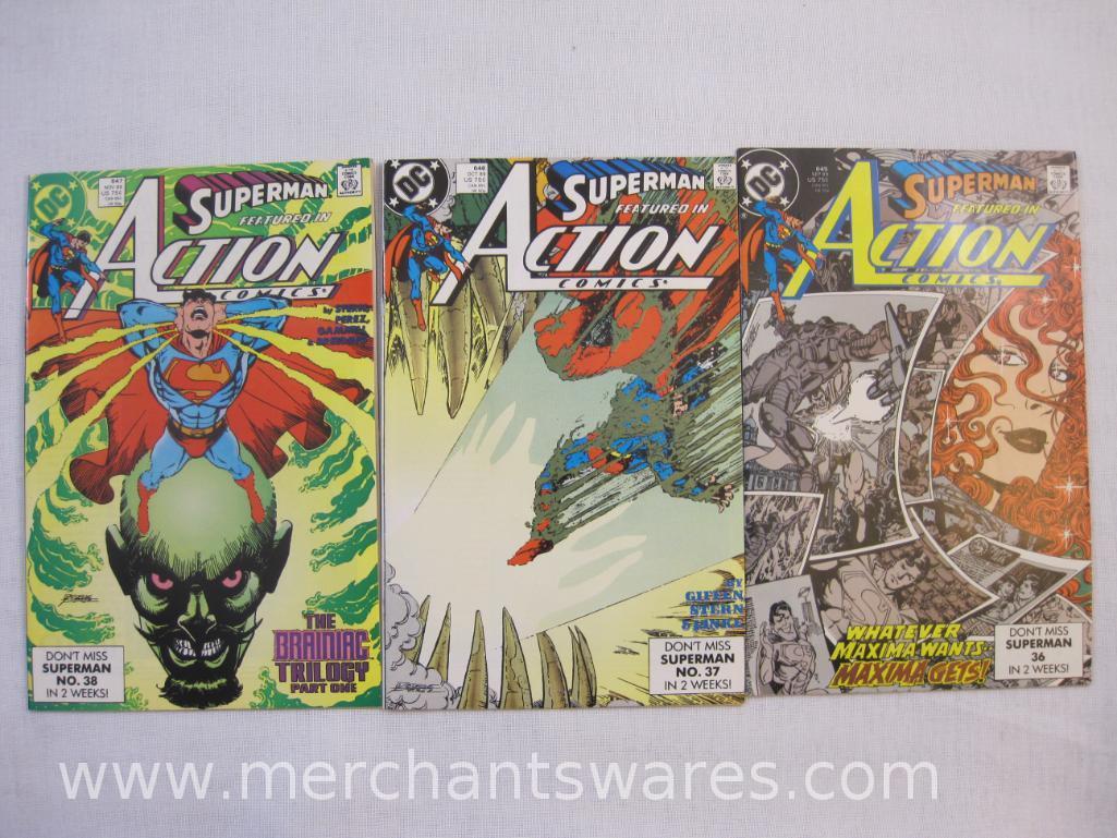 Nine DC Superman in Action Comics including Annual No. 2 (1989) and Nos. 643-650, 1 lb
