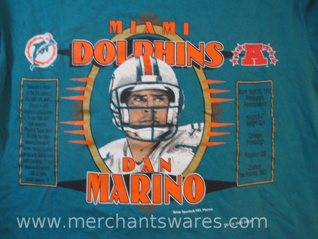Miami Dolphins Dan Marino T-Shirt, Size L, 8 oz