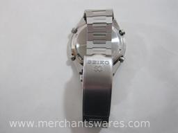 Seiko Quartz Chronograph Stainless Steel Wrist Watch, 350380, Running, 4 oz