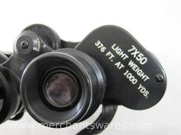 Continental Optics Aventura Coated Optics Binoculars, Mod: 152, 7 X50 Light Weight with Case, 3 lbs