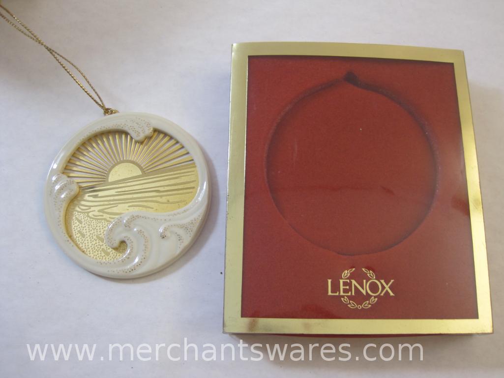 Four Assorted Christmas Ornaments from Lenox, Hallmark and more, 10 oz