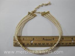 Vintage Monet Bracelet and Necklace Set, Gold Tone