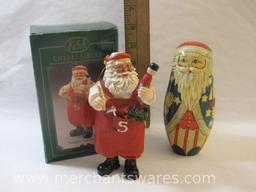 Kurt S Adler Master Toy Maker Santa in Box and Patriot Santa Russian Nesting Dolls, 10 oz