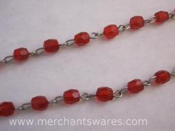 Vintage Red Glass Beaded Rosary