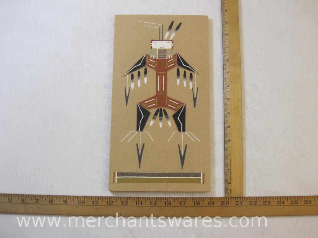 Original Navajo Sand Painting Depicting Thunder, see pictures, 1 lb 3 oz