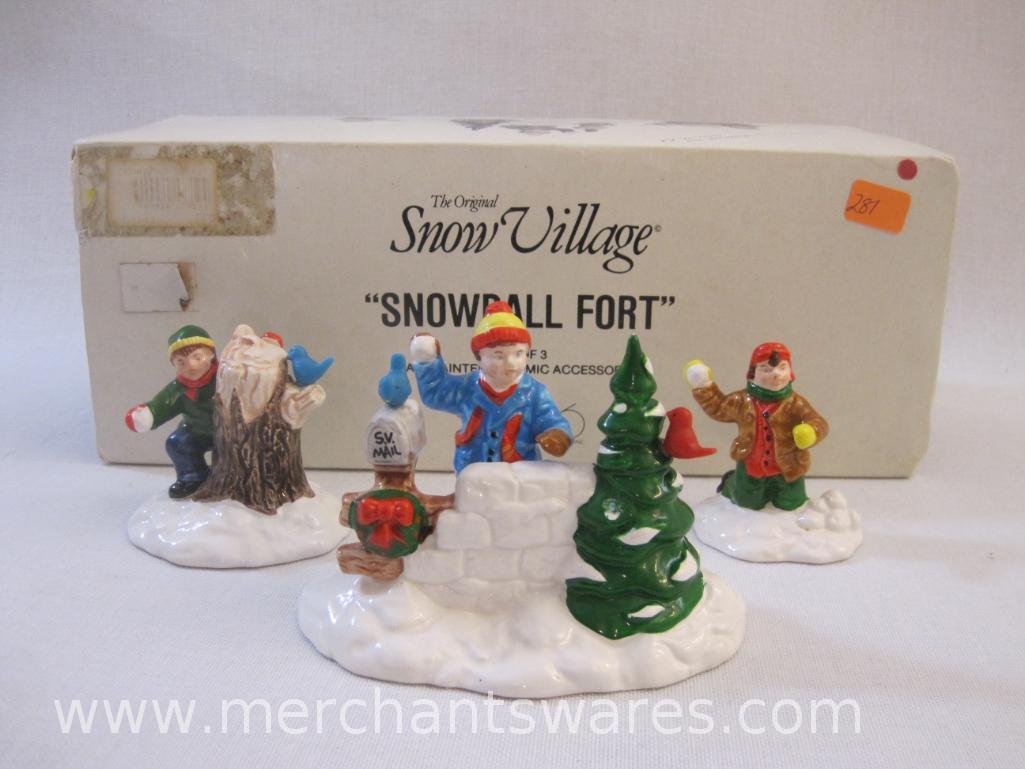Snow Village The Snowball Fort Figures in Box, 1lb