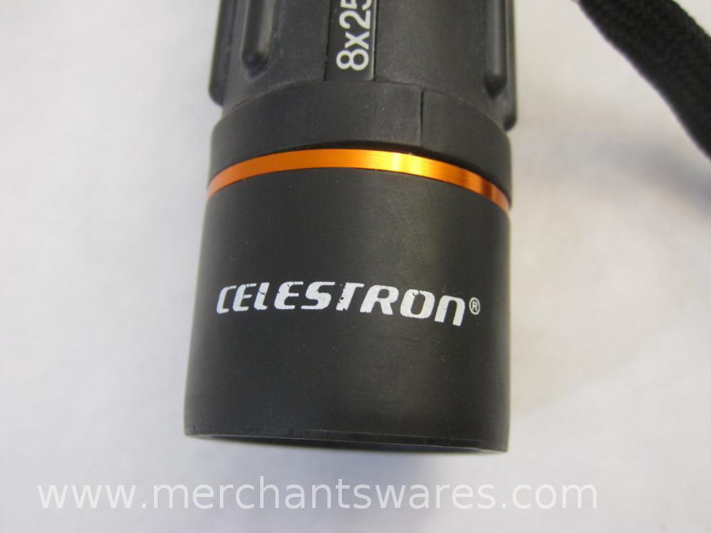 Celestron 8x25 Field 8.7 Degree Monocle, made in Korea, 5 oz