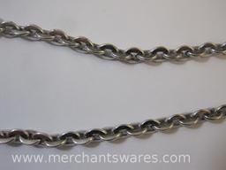 Two Silver Tone Bangle Necklaces, 5oz