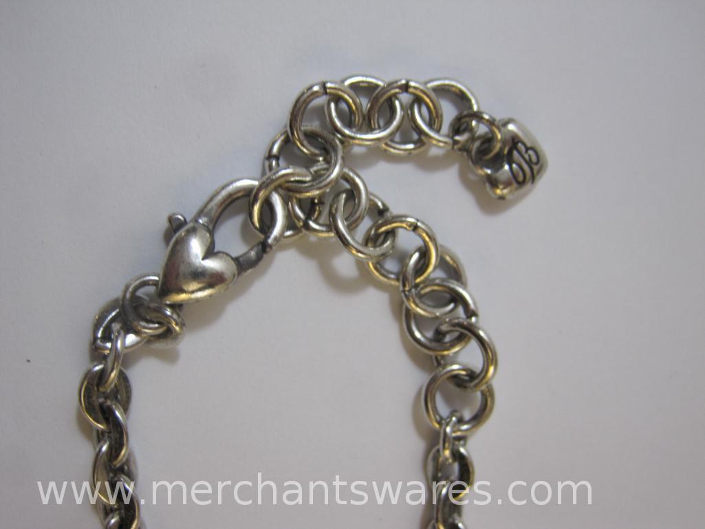 Two Silver Tone Bangle Necklaces, 5oz