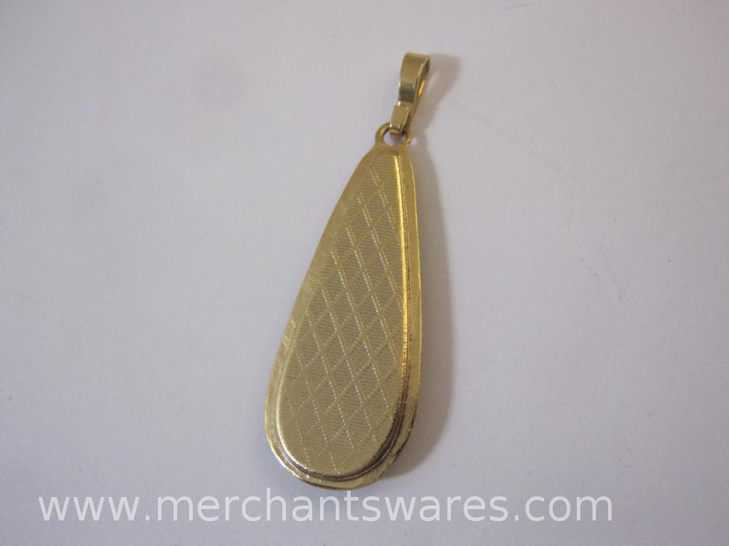 Gold Filled Wrapped Wire Pendant with Three Gold Tone Pendants