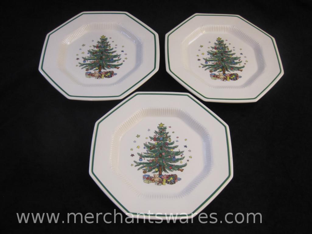Three Nikko Christmastime...Christmas Tree Dinner Plates, 5lb 6oz