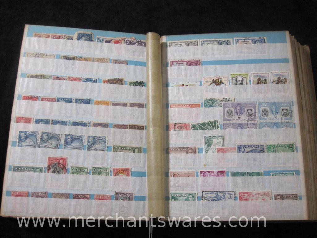 Vintage Book of Assorted Stamps, see pictures for included stamps, 5 lbs