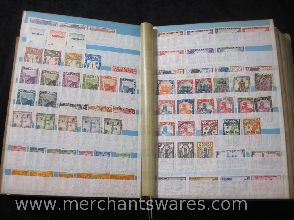 Vintage Book of Assorted Stamps, see pictures for included stamps, 5 lbs