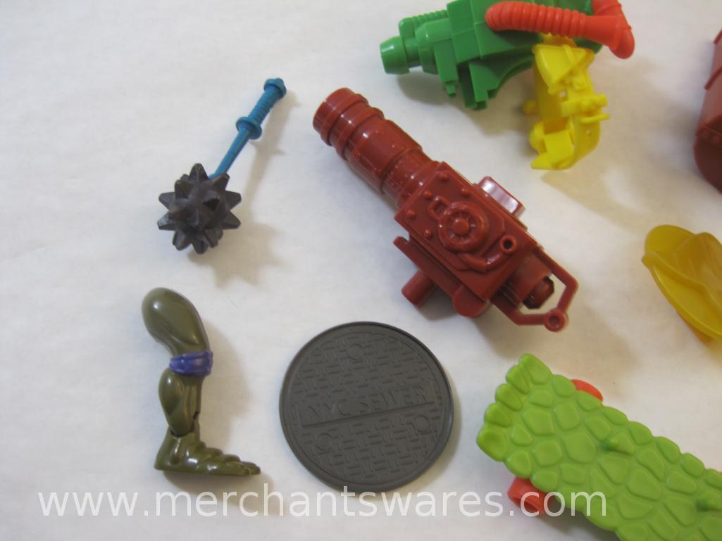 Assorted Teenage Mutant Ninja Turtles Pieces and Accessories, see pictures for included pieces, 5 oz