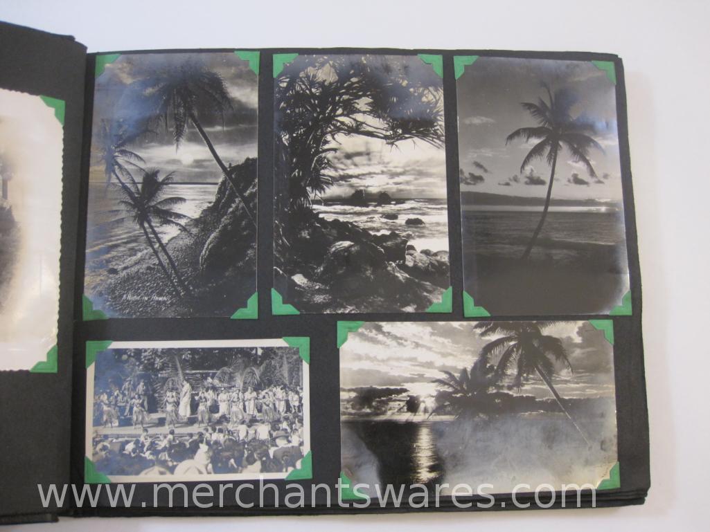 Aloha Hawaii Military Scrapbook with Military Photos and Hawaii Postcards, 1 lb 13 oz
