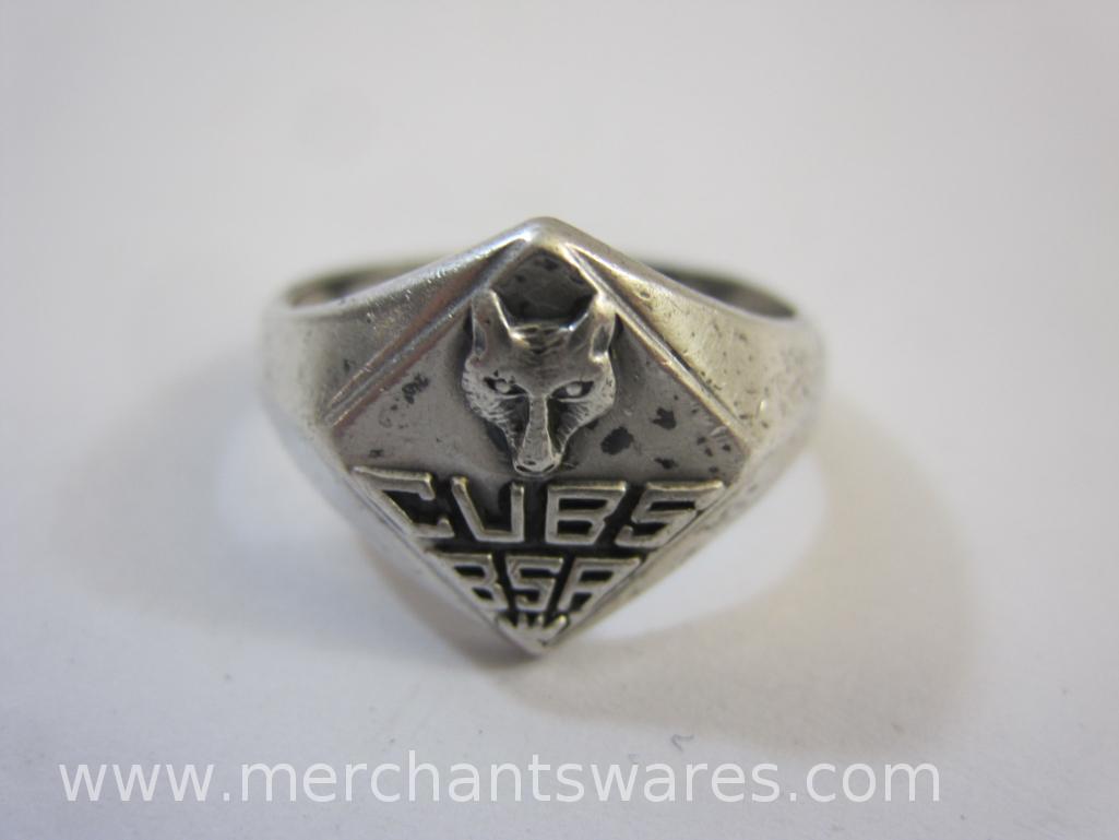 Sterling Silver Cub Scouts BSA Ring, Size 6, 3.8 g