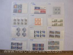 Twelve Blocks of US Postage Stamps including 10c The Legend of Sleepy Hollow (1548), 1978 Orange