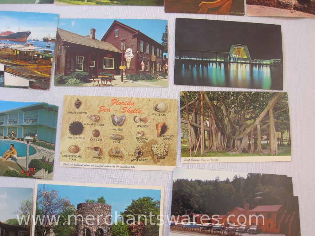 Assorted Vintage Postcards from Florida, New Jersey, Panama City and more, 4 oz