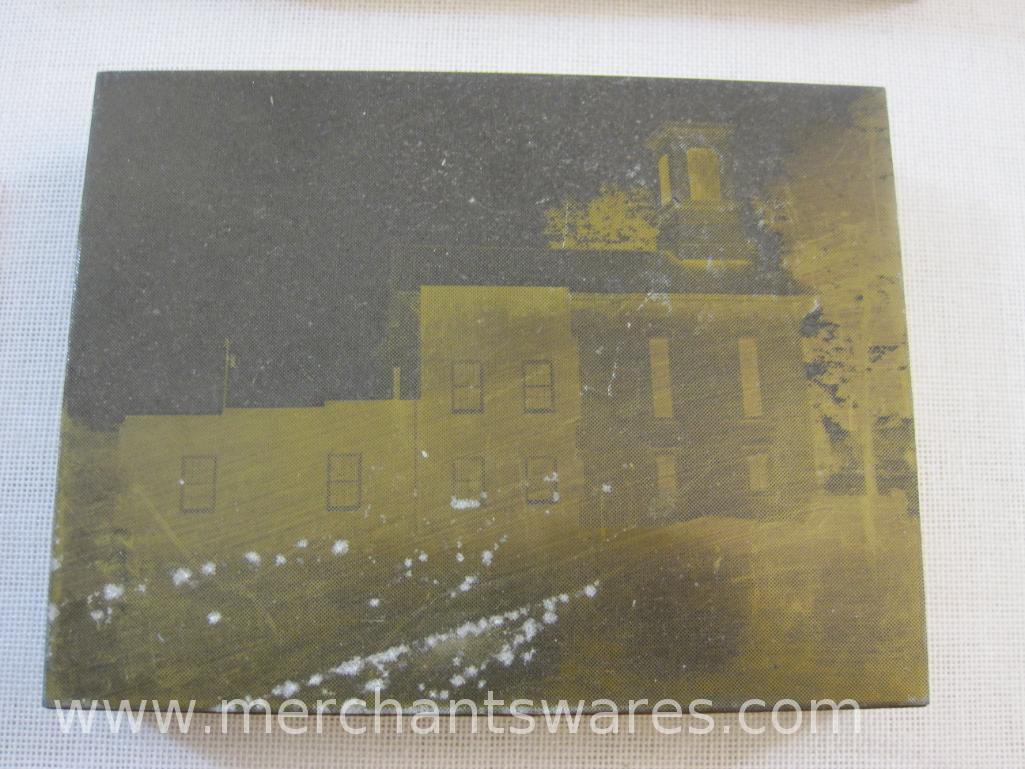 Six Antique Printing Plate Blocks of Churches including Lock Haven, PA, 3 lbs 10 oz