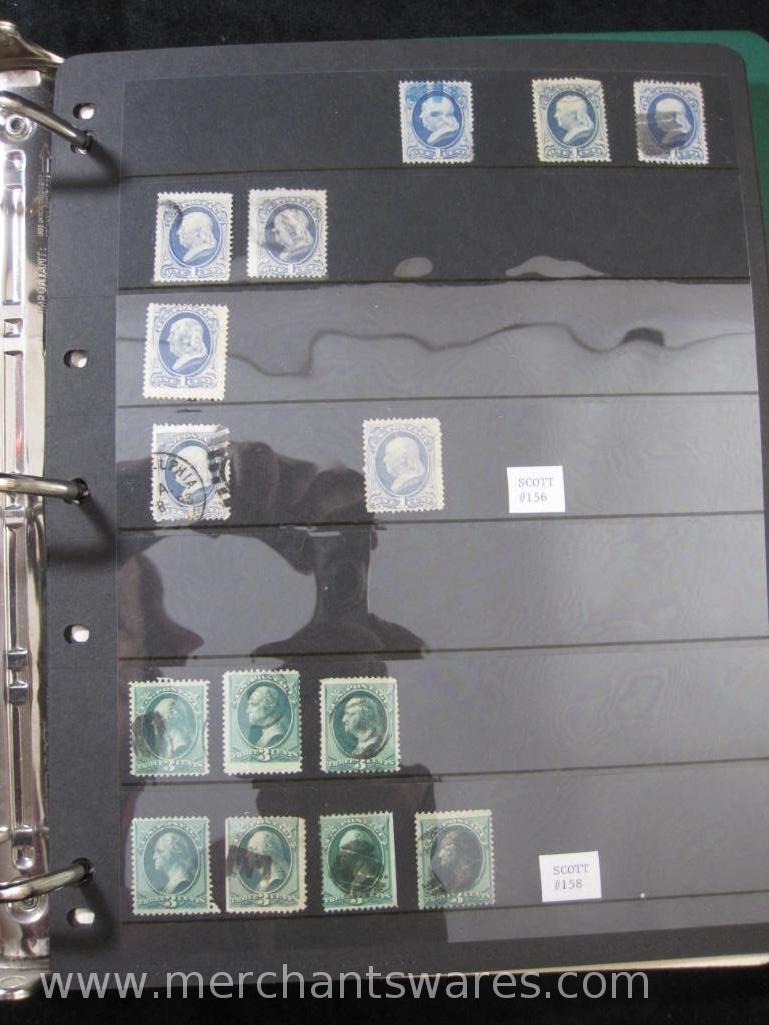 Binder of United Stamps Canceled Postal and Commemorative Stamps from 1847-1916, Scott #s 1-464, see