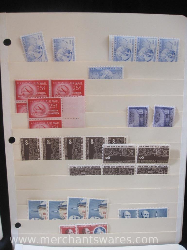Assorted United States Air Mail Stamps, mostly unused, see pictures, 8 oz