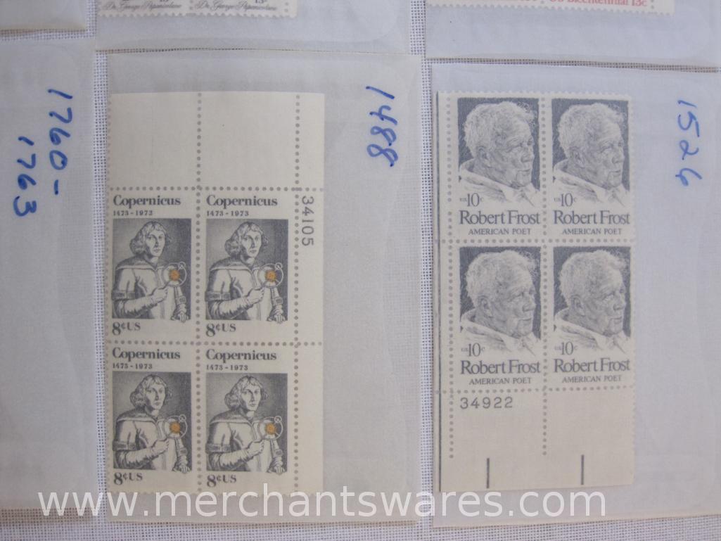 Twelve Blocks of US Postage Stamps including 8c Prevent Drug Abuse (1438), 15c Wildlife Conservation