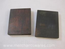 Two Antique Masonic Printing Plate Blocks from Lock Haven Penna, 1 lb 8 oz