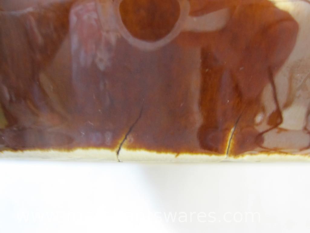 Vintage Hull Crestone Brown Glaze-Ware 1 Qt Covered Casserole Dish, see pictures AS IS, 2 lbs 7 oz