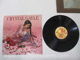 Three Vinyl Record Albums includes Crystal Gayle, Elvin Bishop and Art Jerry Miller, 1 lb 10 oz