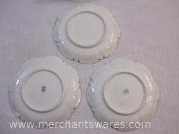 Vintage Calla Lily Dishes including 3 Bread Plates and 5 Small Bowls, Germany, 1 lb 10 oz