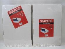 Two 5 Packs Staples White Self-Locking Boxes, 15 1/8 x 11 1/8 x 4H inches, New in Package