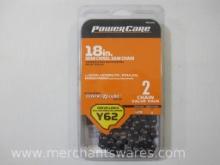 Two Chain Pack PowerCare 18 inch Semi Chisel Saw Chain, New in Package