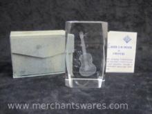 Etched Guitar Paper Weight in Gift Box, 1lb 3oz