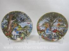Two Viletta Alice in Wonderland Collector's Plates, The Cheshire Cat #835 A, Alice and the White