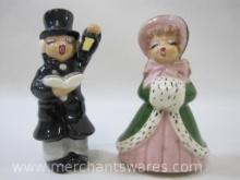 Man and Woman Carolers Ceramic Figurines, approx 4.5 inches