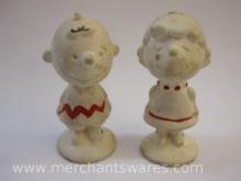 Peanuts Charlie Brown and Lucy Hard Rubber Figures, USA, 2 oz