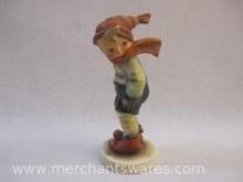 Vintage Hummel March Winds Figurine 43, Goebel Germany, see pictures for slight chip on hair, AS IS,