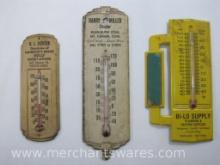 Three Vintage Metal Thermometers, 7 oz