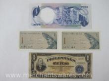 Foreign Paper Currency includes 1949 Republika NG Pilipinas 1 Piso, 1944 Philippines 1 Peso Victory