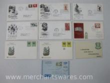 First Day Covers includes 1963 Canadian Postage Stamps, 1965 Crusade Against Cancer, Dante Alighieri