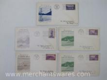 Five First Day Covers, Territory Of Alaska, Hawaii, Puerto Rico and 2 Virgin Islands, 2 oz