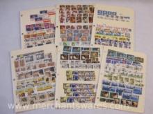 Blocks of US Postage Stamps in Page Holders by Scott Number, including 6, 8 and 10 Cent Stamps,