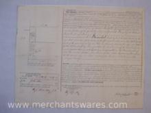 Letter of Indenture from 1844 between John Johnston and Ava Hall of Westfield New York, 2 oz