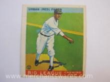 1933 Goudey Gum Co Big League Chewing Gum Urban (Red) Faber Baseball Card No. 79, 1 oz