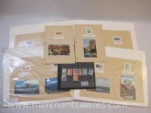 Collection of Vintage Postcards and Matching National Parks US Postage Stamps, 1 lb 8 oz