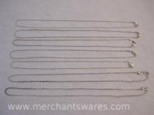 Seven Silver Tone Necklaces, 1 oz