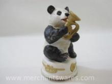 Musical Rotating Panda playing French Horn, 7 inch, 12 oz
